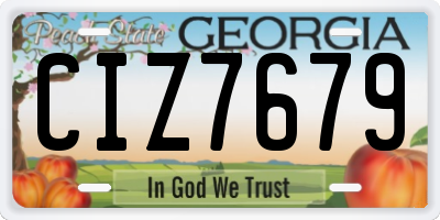 GA license plate CIZ7679
