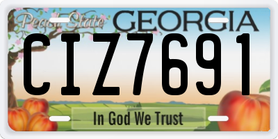 GA license plate CIZ7691