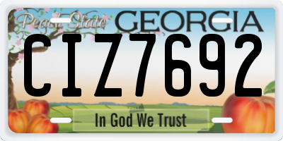 GA license plate CIZ7692