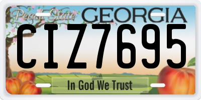 GA license plate CIZ7695