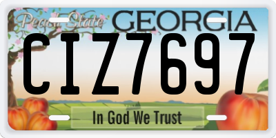 GA license plate CIZ7697