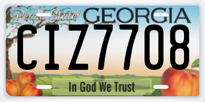 GA license plate CIZ7708