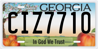 GA license plate CIZ7710