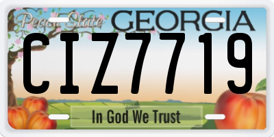GA license plate CIZ7719