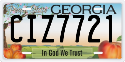 GA license plate CIZ7721