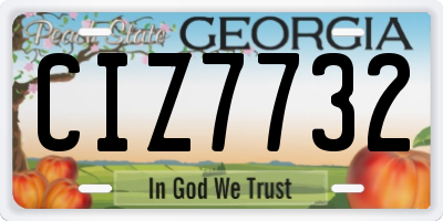 GA license plate CIZ7732