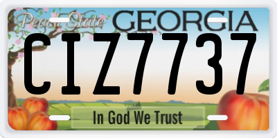 GA license plate CIZ7737