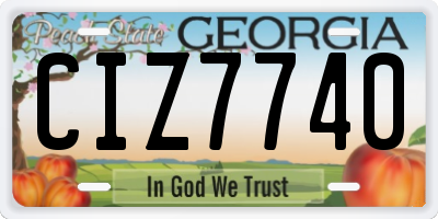 GA license plate CIZ7740