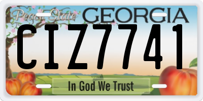 GA license plate CIZ7741