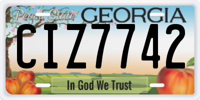 GA license plate CIZ7742