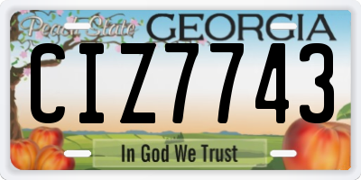 GA license plate CIZ7743