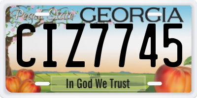 GA license plate CIZ7745