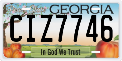 GA license plate CIZ7746