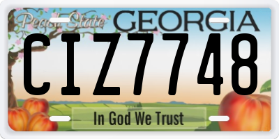 GA license plate CIZ7748