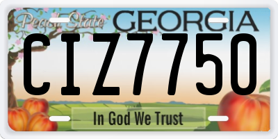 GA license plate CIZ7750