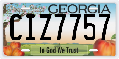 GA license plate CIZ7757