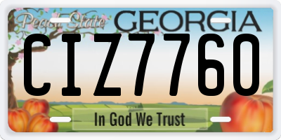 GA license plate CIZ7760