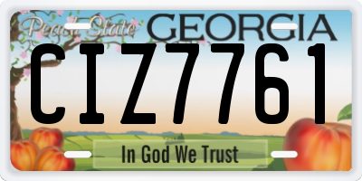 GA license plate CIZ7761