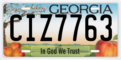 GA license plate CIZ7763
