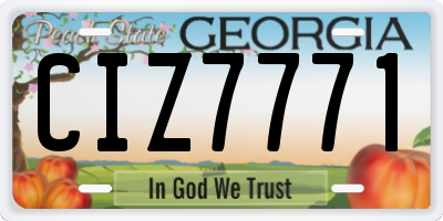 GA license plate CIZ7771