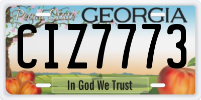 GA license plate CIZ7773