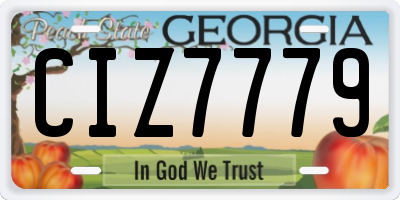GA license plate CIZ7779