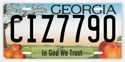 GA license plate CIZ7790