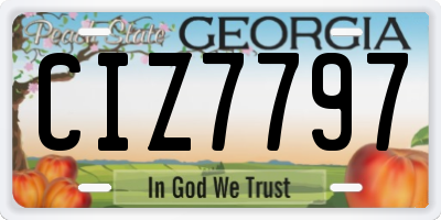 GA license plate CIZ7797