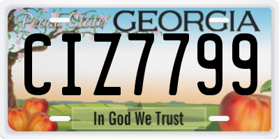 GA license plate CIZ7799