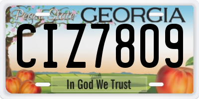 GA license plate CIZ7809