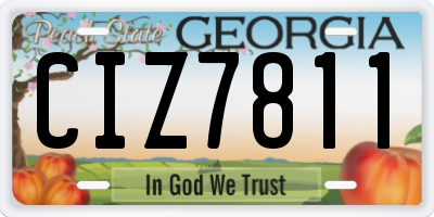 GA license plate CIZ7811