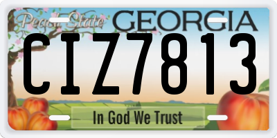 GA license plate CIZ7813
