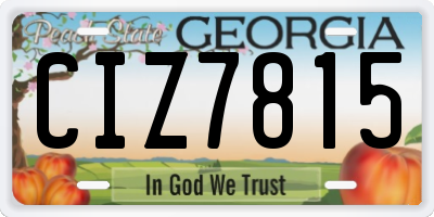 GA license plate CIZ7815
