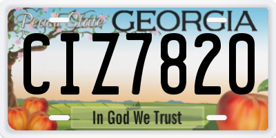 GA license plate CIZ7820
