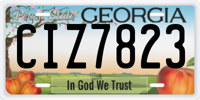 GA license plate CIZ7823