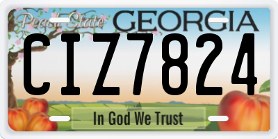GA license plate CIZ7824