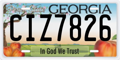 GA license plate CIZ7826