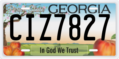 GA license plate CIZ7827