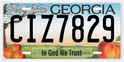 GA license plate CIZ7829