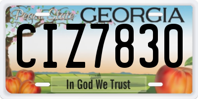 GA license plate CIZ7830