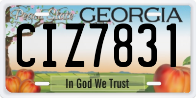 GA license plate CIZ7831