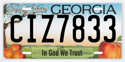 GA license plate CIZ7833
