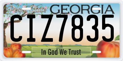 GA license plate CIZ7835