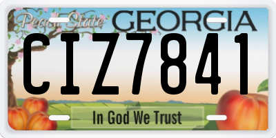 GA license plate CIZ7841