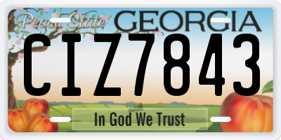 GA license plate CIZ7843