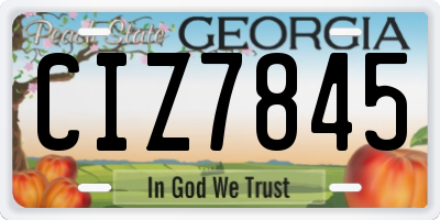 GA license plate CIZ7845