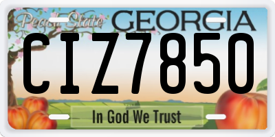 GA license plate CIZ7850