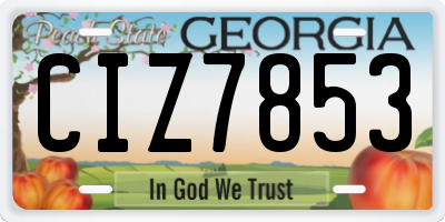 GA license plate CIZ7853