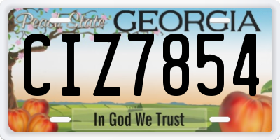 GA license plate CIZ7854