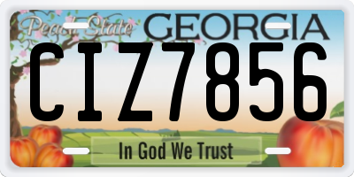GA license plate CIZ7856